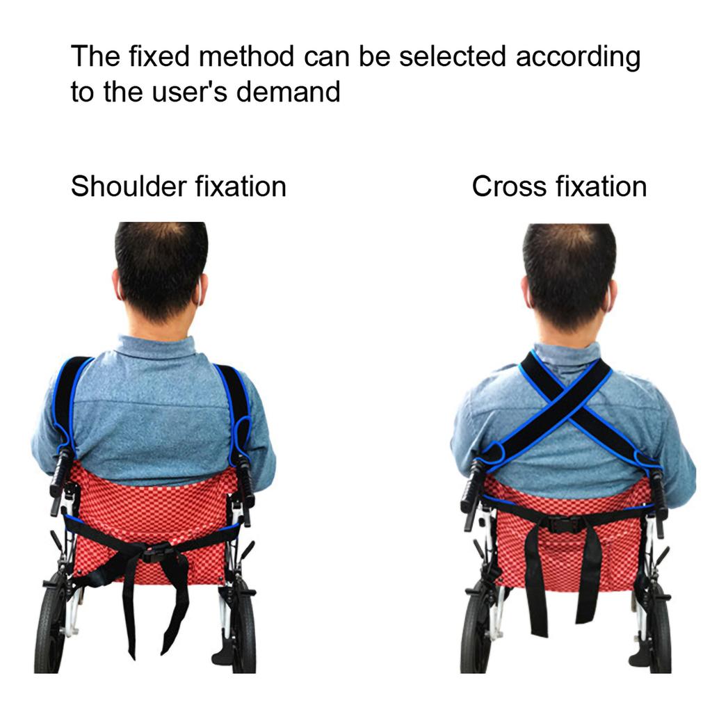 Wheelchair Belt Anti Slip Elastic Breathable Wheelchair Fixing Belt Harness Strap(Black )