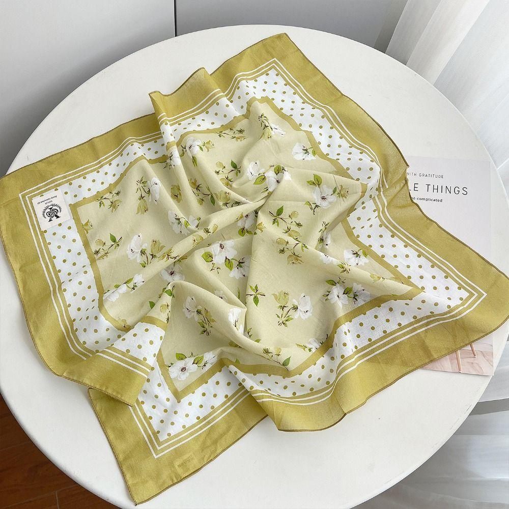 Korean Cotton Square Scarf Breathable Square Handkerchief Cashew Nut Print Silk Scarf  Beach