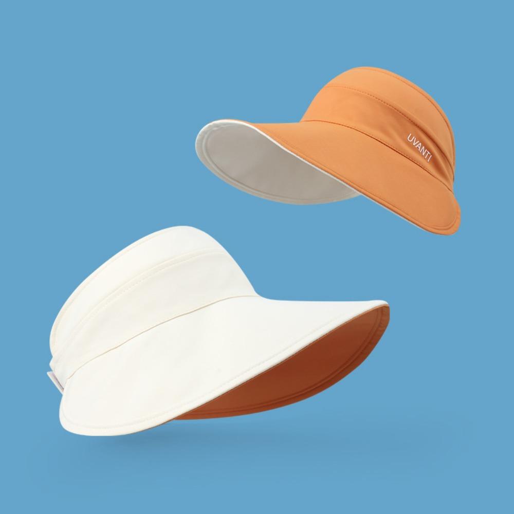Visor Hat Ice Silk High Ponytail Hat Sunshade Double-face Sun Hat Folding Empty Top Cap  Streetwear