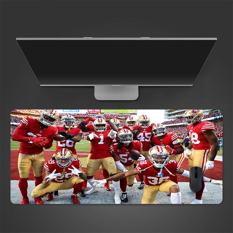 SF 49ers Players Mouse Pad, Large Gaming Desk Mat, Non-slip XXL Mousepad for Laptop & Tablet, Mini PC Playmat with Stitched Edges