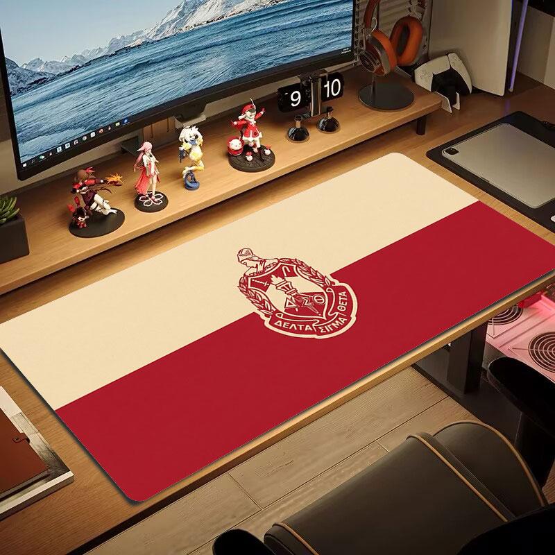 Delta Sigma Theta Crest Large Size Mouse Pad Large Gaming Table Cushion Nonslip Laptop Tablet Big Mousepad Xxl Mat Mini Pc Playmat With Lock Edge
