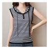 Navava NT1585 Casual STripe Sleeveless Hoodie T shirT