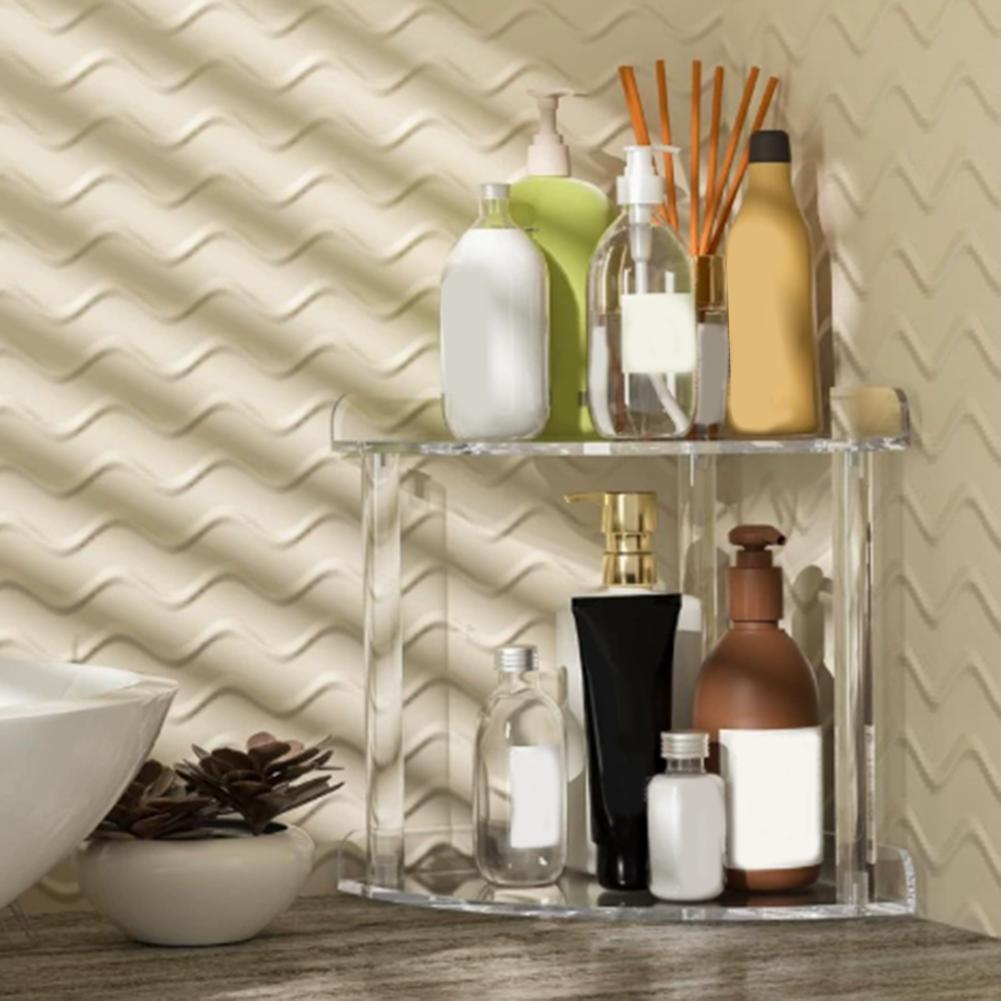 1111111111111111111111111111111111111111111111111 Object Decorations 2-Tier Acrylic Corner Organizer 7*7*8 Inches