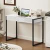 High Gloss Work Table, with Drawers - White