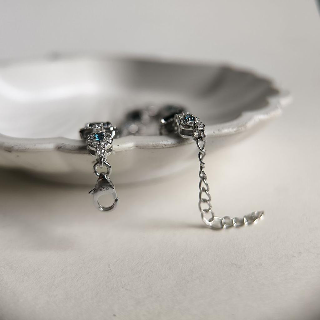 Silberarmband mit London Blue Topas, Gewicht des Artikels 10,88 g (2190776)