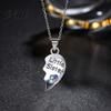 Sister Love Necklace 2Pcs/Set Big And Little Necklaces Rainbow Heart