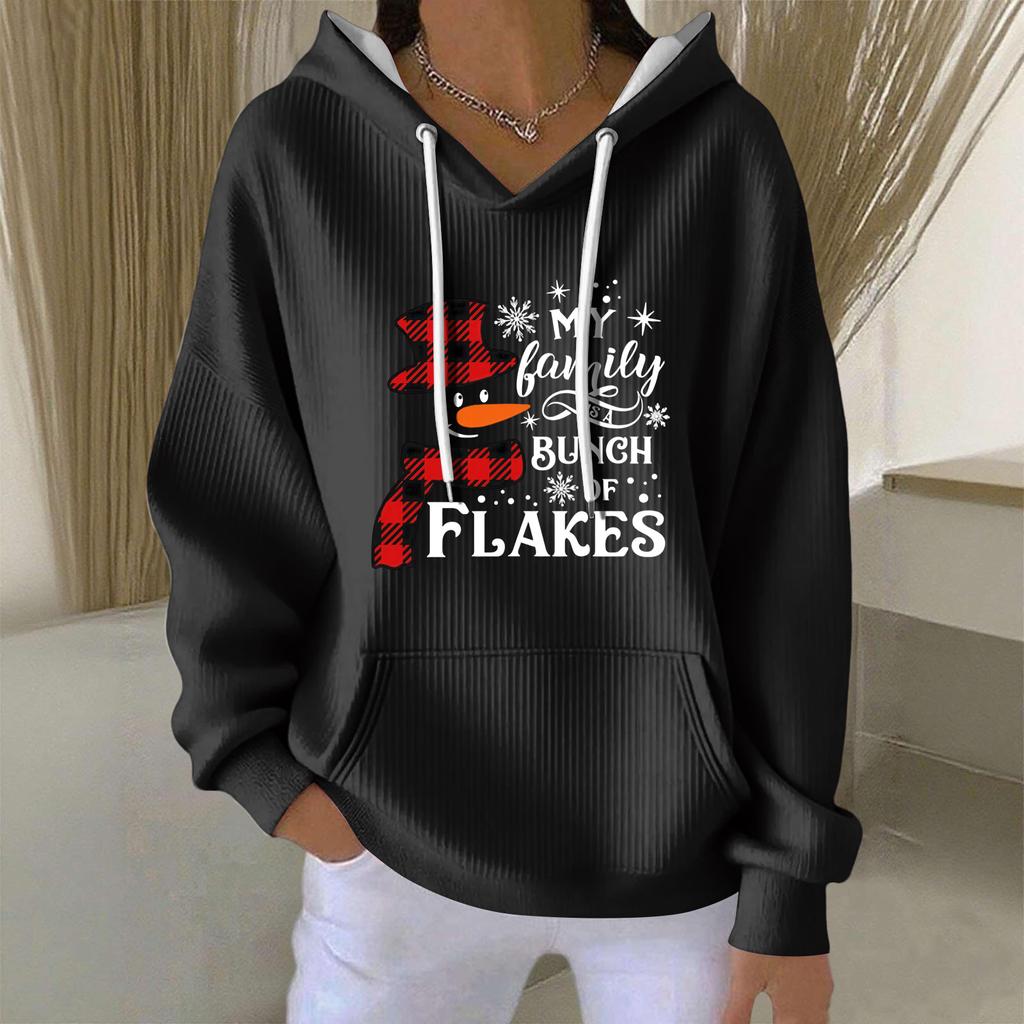 Women's Fashion Casual Christmas Angel Print Pullover Long-Sleeve Sweatshirt