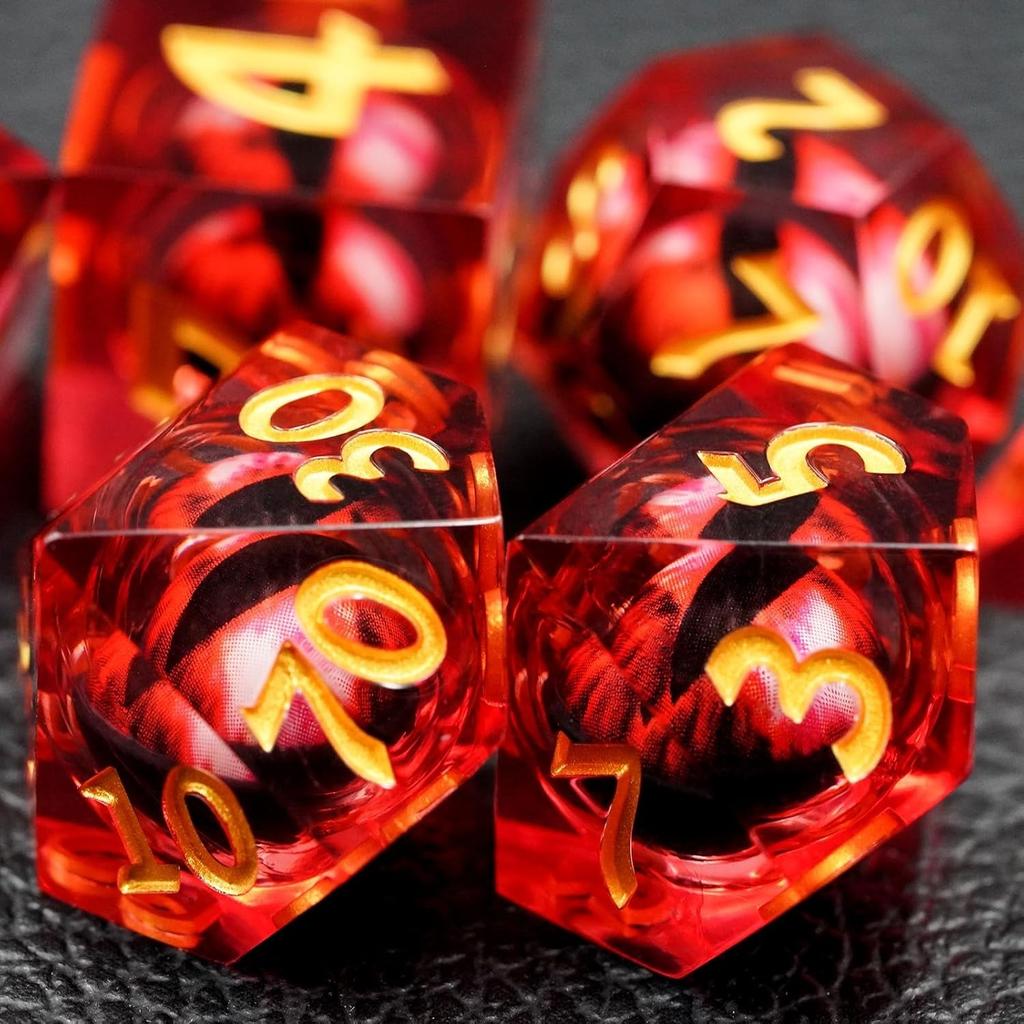 Dragon Eyeball Dice Set, 7PCS Sharp Edge D&D Dice with Gift Case for Dungeons and Dragons Table Game