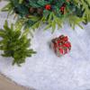 Christmas WhiteChristmas Tree Skirt Plush Round Cushion Decorative Apron Holiday Party Arrangement Props