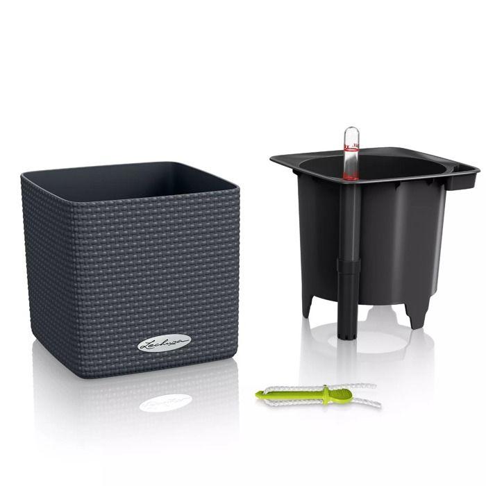 Lechuza jardinière de table cube color 16 all-in-one blanc