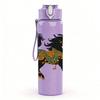 1PC Classic Black Horse Art 750ml Color Plastic Sports Water Bottle Leakproof Flip Straw Lid Suitable for Sports Office Home Use