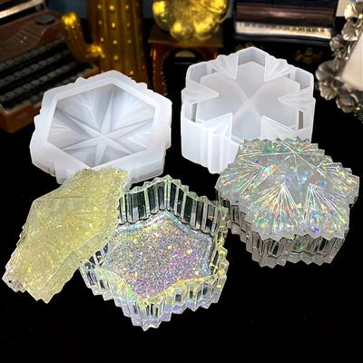 1 Set Snowflake Design Resin Mold Jewelry Box with Lid - Silicone Epoxy Casting Mold for DIY Crafts,Trinket Organizer, and Jewelry Display