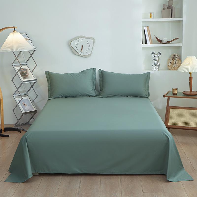 Nordic Minimalist Solid Color Cotton Bed Sheet and Duvet Cover Set (1.5m/1.8m) - Pure Cotton, 200x230 Cm