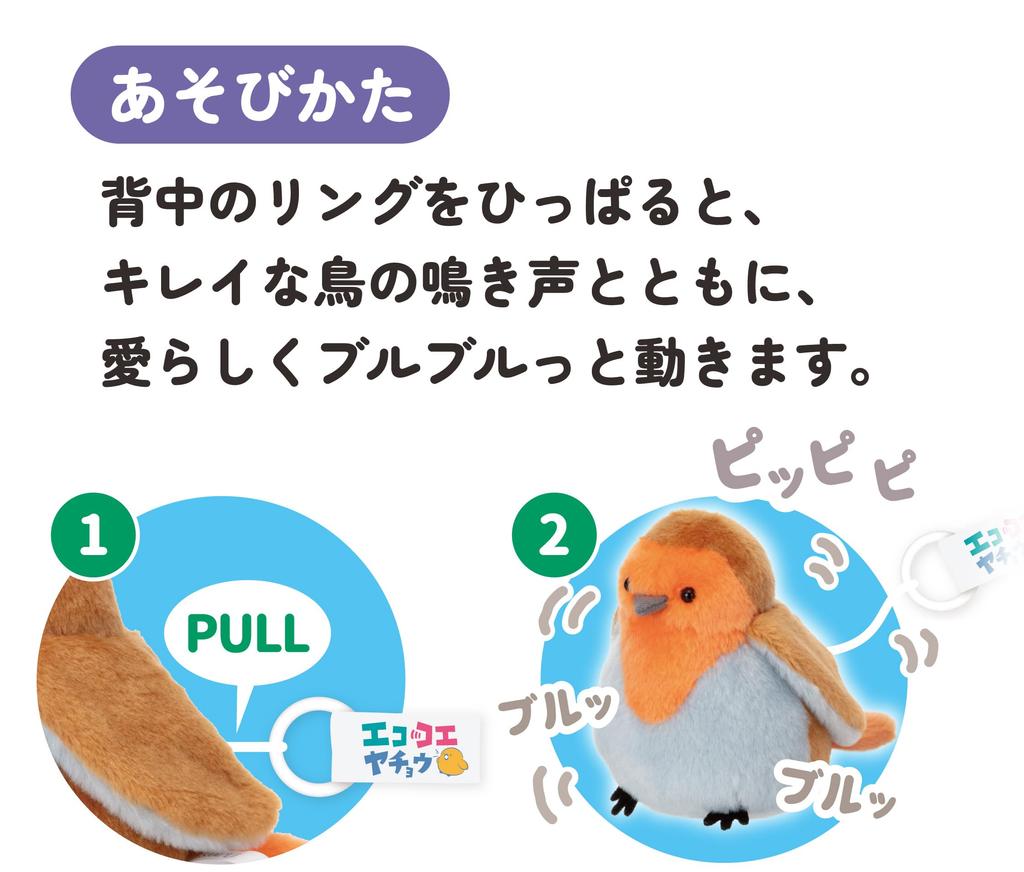 Iwaya (IWAYA) Ecokoeyacho (Robin) ST Markus 3 Jahre und älter Spielzeug Geräusche machendes Stofftier Aufziehspielzeug Unnötig