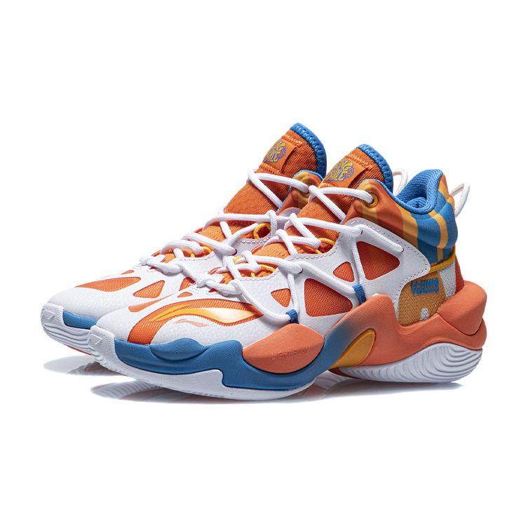 Li Ning Air Strike 6 Cloud Anti-Slip Shock Absorption Wear-Resistant Lightweight Rebound Mid-Top Basketball Shoes Kids Basketball Shoes YKBR036-41