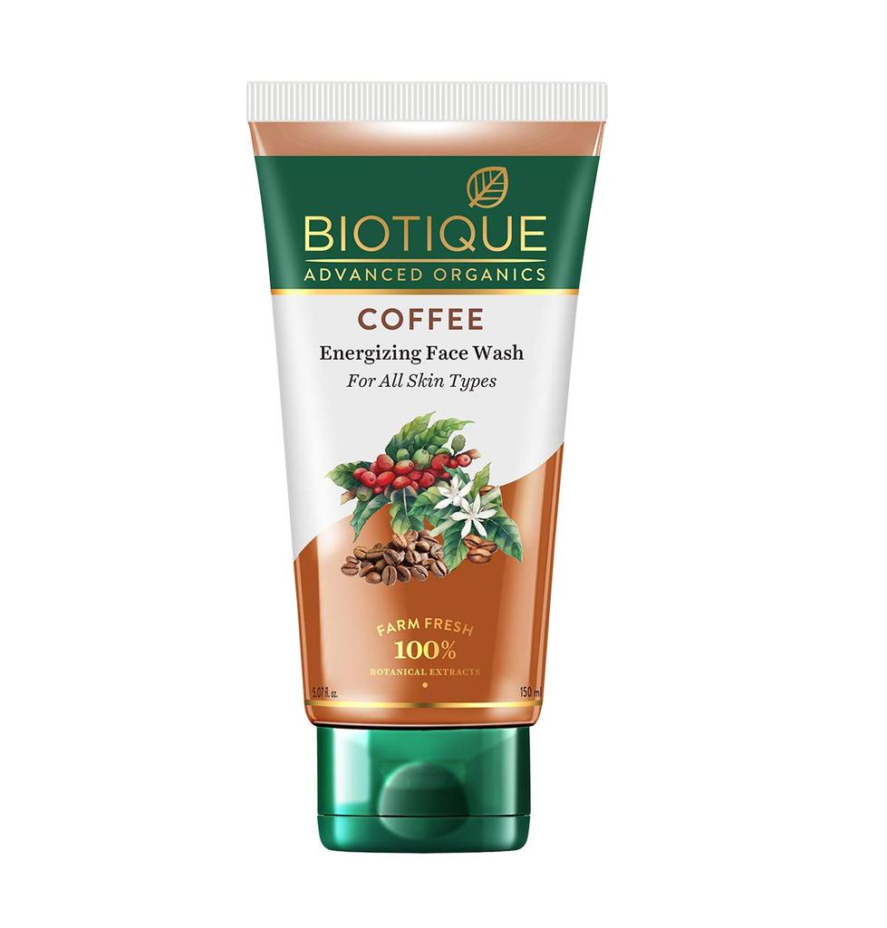 Biotique Coffee Face Wash 150ml For Glowing Skin, Purifies & Unclogs Pores, Paraben Free, SLS Free, Energizing Cleanser