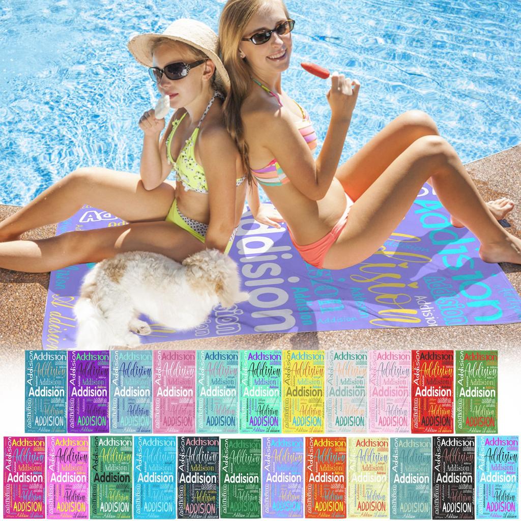 Asciugamano da piscina in microfibra ad asciugatura rapida per bambini e adulti Telo mare personalizzato regalo estivo