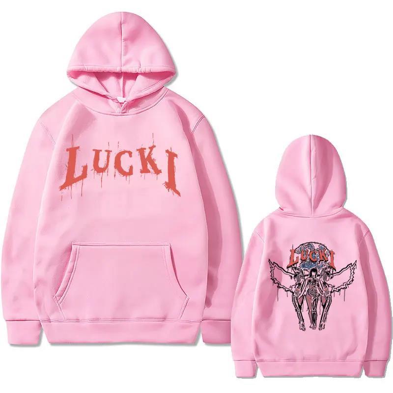 Rapper Lucki Faith Graphic Print Hoodie Male Casual Fashion Men Women Hoodies Fashion Letter Printed Graphic Sweatshirts Loose