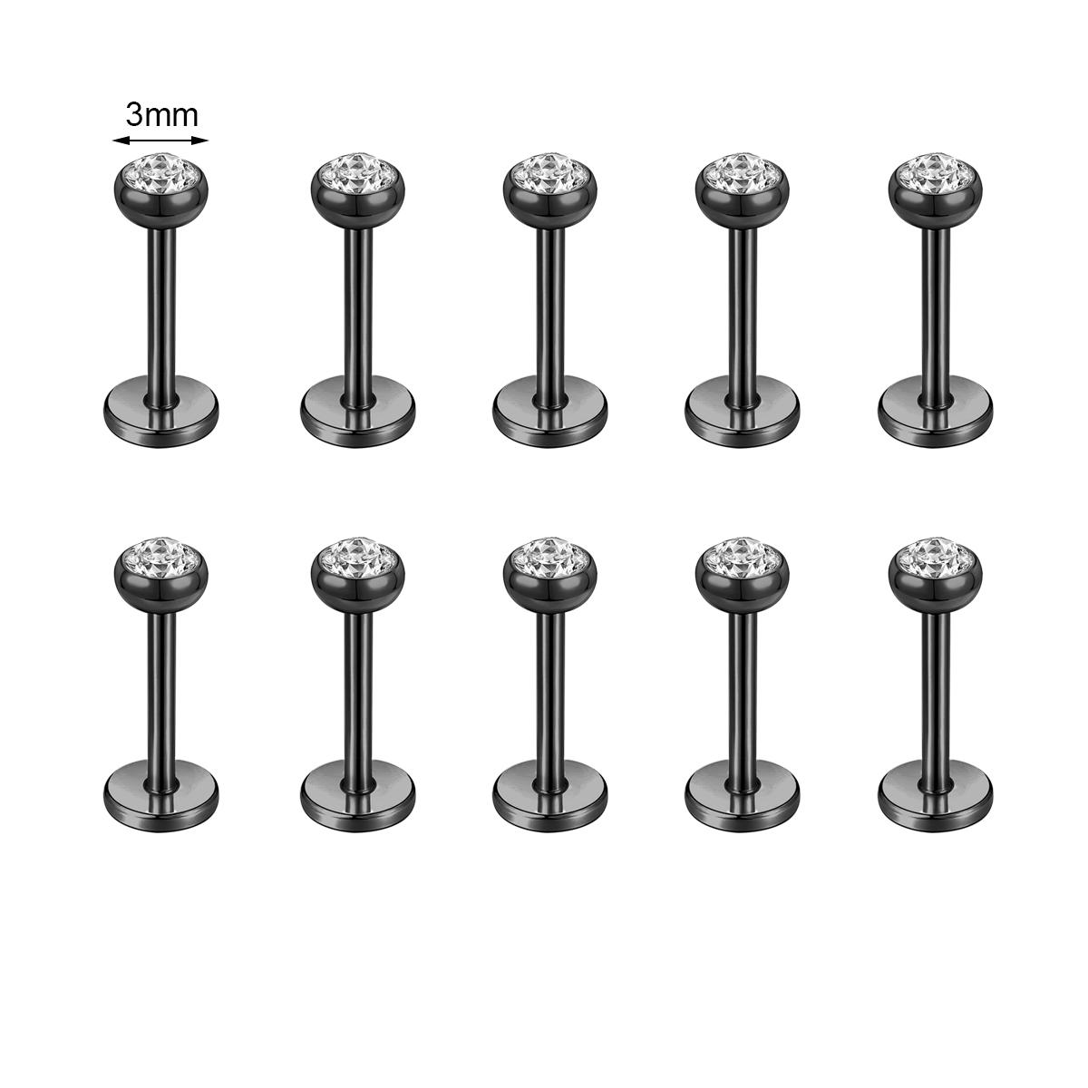 

ZS 10 шт./лот, золотистый цвет, 16/18 г, нержавеющая сталь, лабрет, пирсинг для губ, мужской пирсинг хряща уха, козелка, 6/8/10 мм (16G)1.2X8MM
