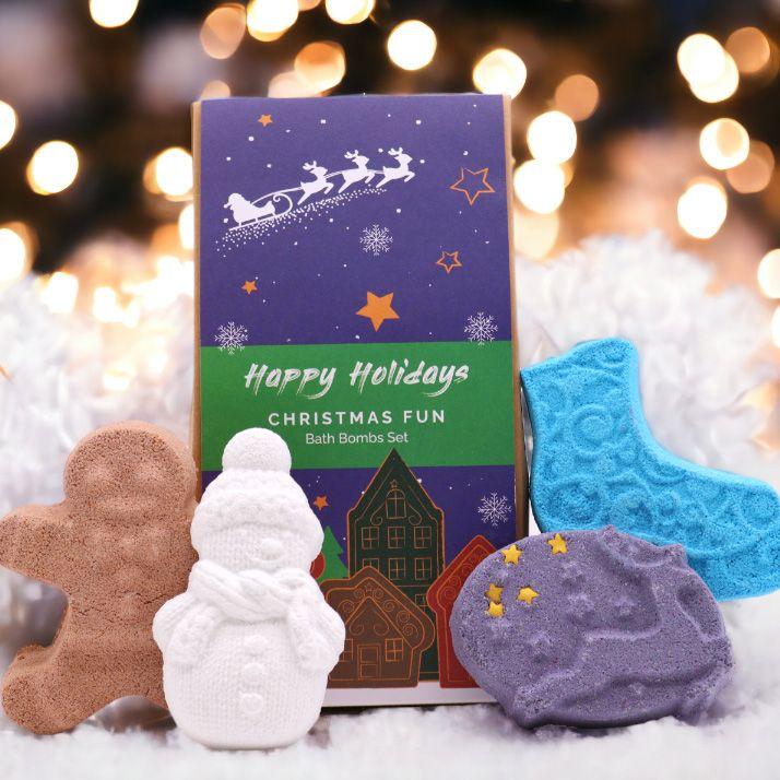 Bath Bombs Gift Set Christmas 4 Pack