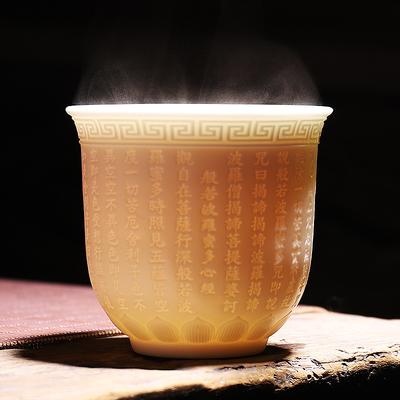 Dehua Weißporzellan Herzsutra Tasse Suet Jade Persönliche Tasse Teeset Keramik Meistertasse Kung Fu Teetasse Einzelne Tasse Groß