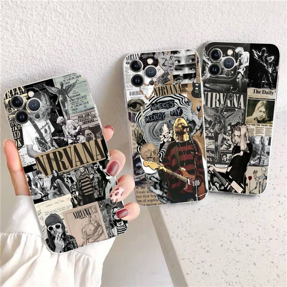 Rock Classic N-Nirvana Band Phone Case For IPhone 17 16 15 14 13 12 11 Pro Max 13 12 Mini 17Air 16e Clear Cases