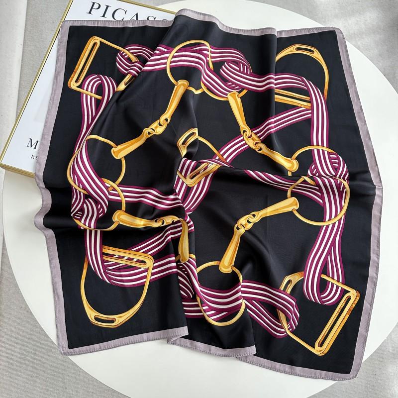 New high-end simulation silk small square scarf versatile decorative small scarf old money wind waist seal women's fashion silk scarf