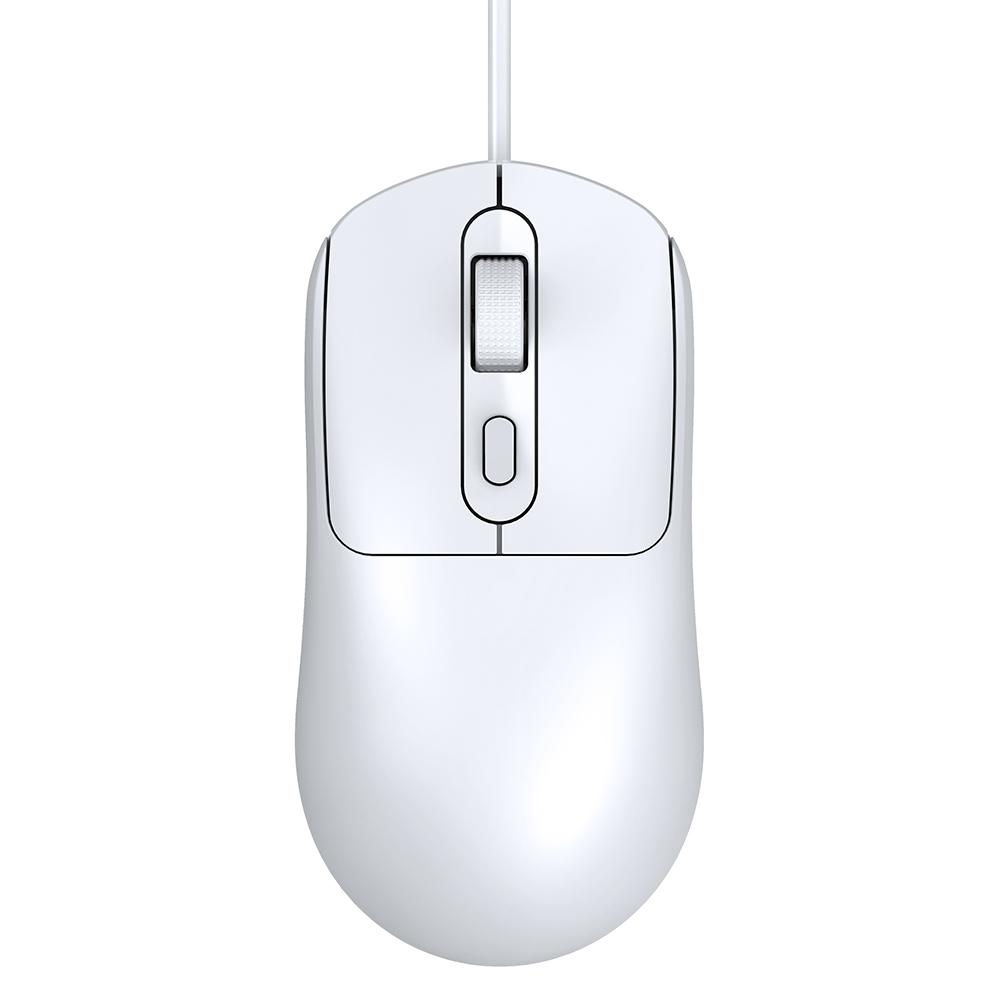 

T-WOLF G580 Wired Mouse Ergonomic Design Office Mouse with 3D Anti-Slip Grille Roller 1000-1600 DPI White