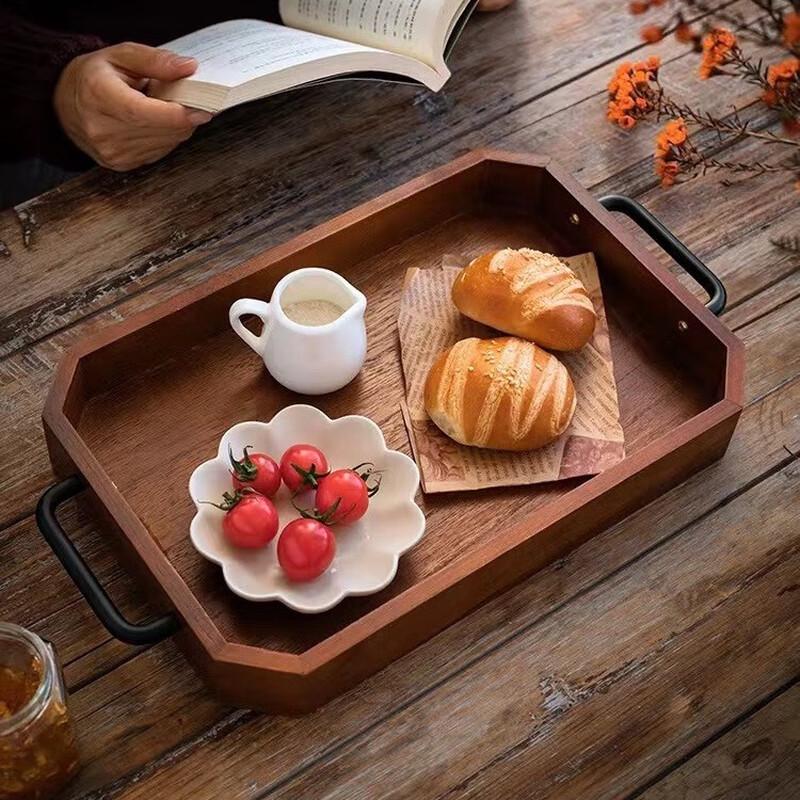 

Paibei Wooden Serving Tray with Iron Handle