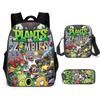 Vs Plants Zombies Kids School Backpack Threepiece Gift Set For Students Young
