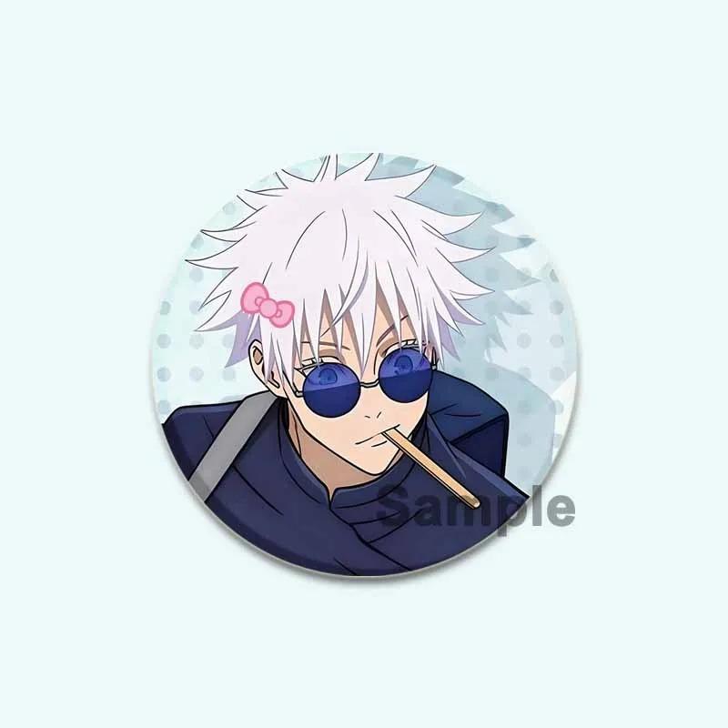 

32/44/58 мм 32/44/58 мм Сатору Годжо Мультяшні круглі брошки Супер популярні значки аніме для рюкзаків Одяг Аксесуари Шпильки Фанати Ювелірні вироби Подарунки 32mm