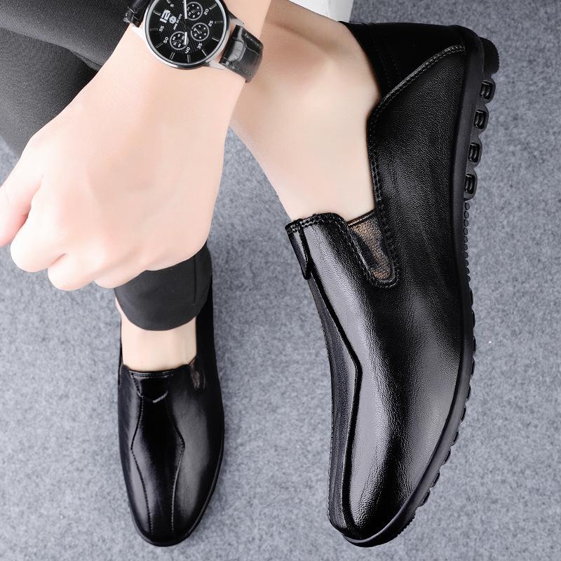 

Doudou shoes men s shoes 2025 summer new light luxury high-end casual leather shoes Korean version soft sole one-pedal lazy shoes 36