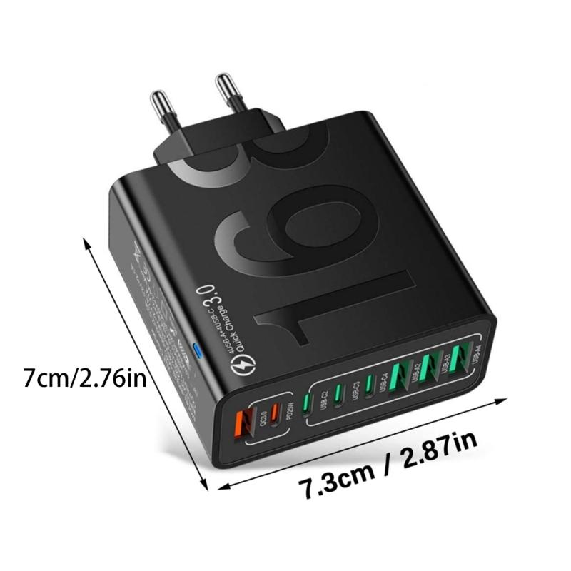 150W Multi Port USB Charging Adapter Fast Charging Wall Adapter Type C USB Travel Charging Adapter For Mobile Phone