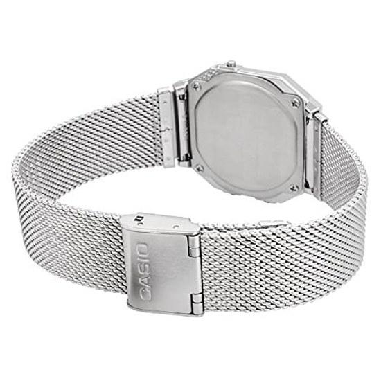 CASIO Digital Wristwatch Vintage Series A700WM-7A Metal Mesh Band Mens Womens Silver Overseas Model