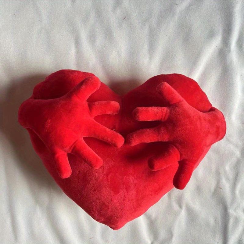 1pc Romantic Red Heart-Shaped Pillow with Hands, Microfiber Love Cushion for Sofa,Perfect Gift for Valentine's Day, Mother's Day