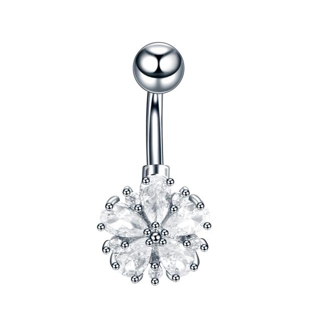 1Pc Surgical Steel Belly Button Ring Navel Nombril Piercing CZ Belly Ring Sexy Women Belly Piercing Body Jewelry Ombligo 14G