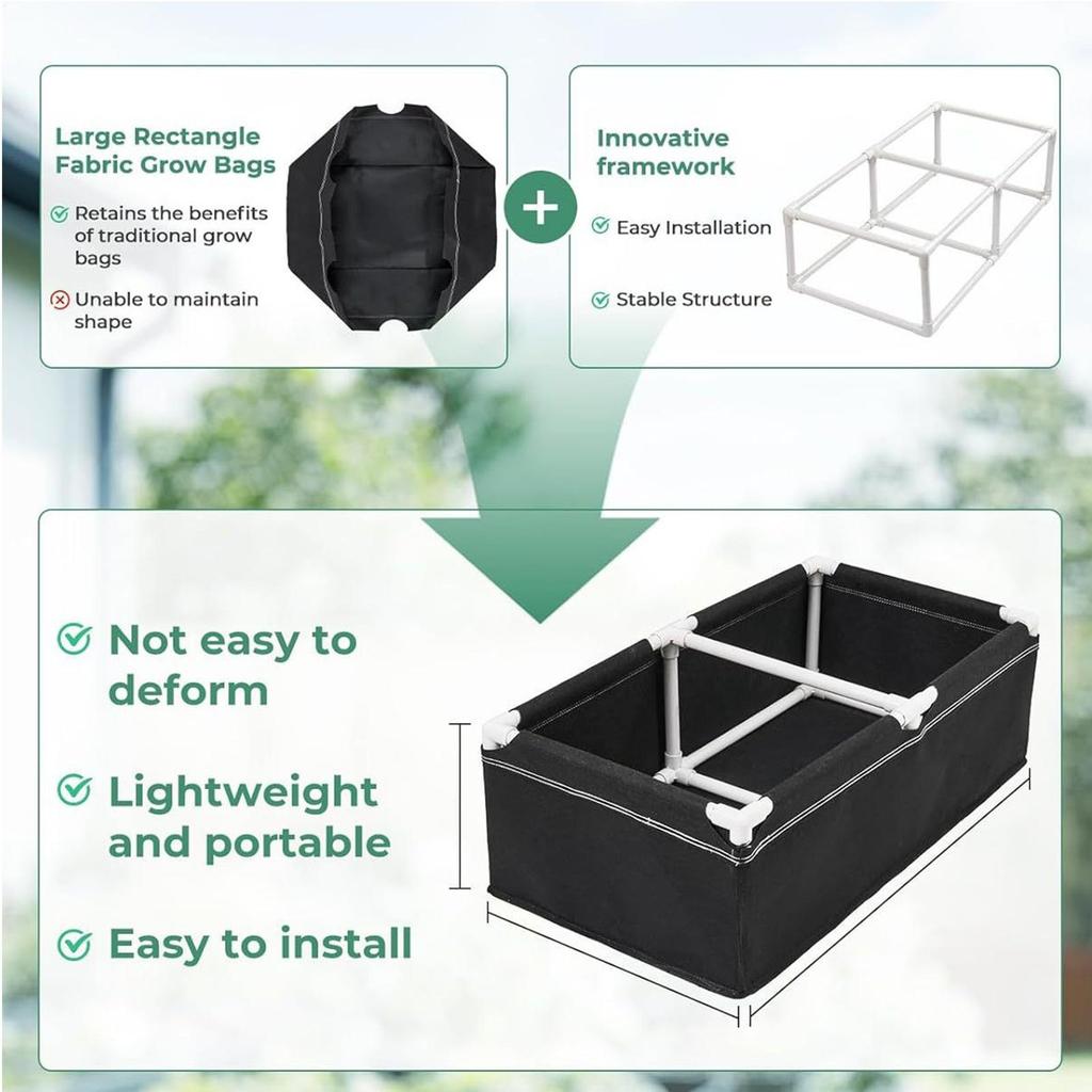 Látkový zahradní záhon obdélníkový pěstební květináč na zeleninu zahradnické vyvýšené záhony s rámem na zeleninu jahody brambory