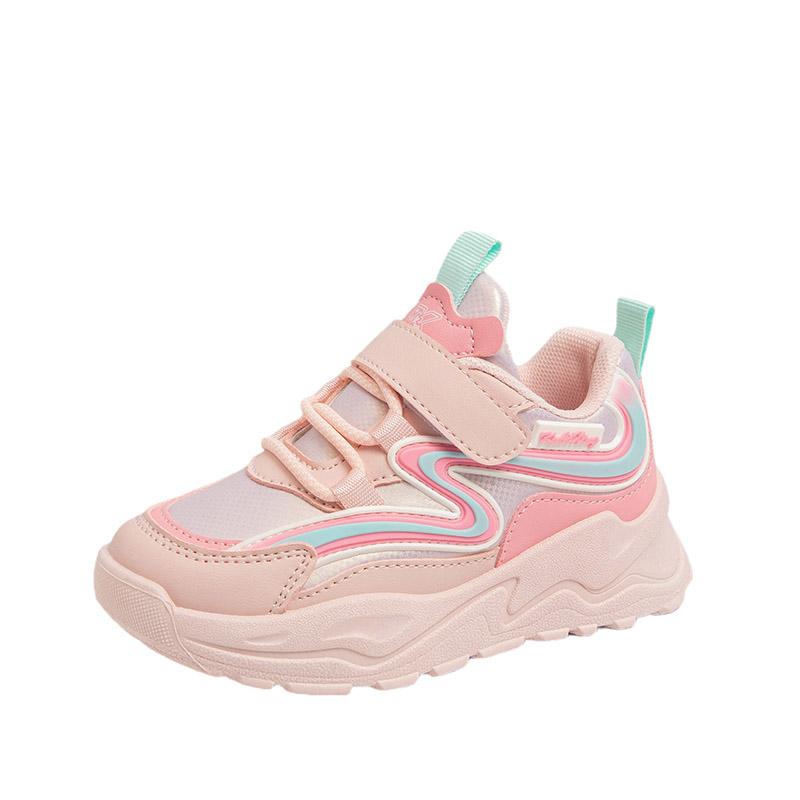 

Spring Shock-absorbing Childrens Sports Shoes Mesh Refreshing Running Shoes Soft Foot Protection Casual Shoes 26 розовый