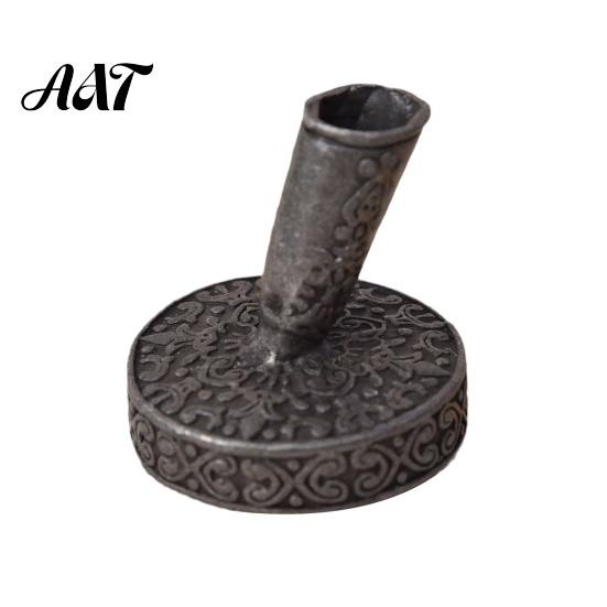 Vintage Desk Organizer Round Pen Holder, Durable Metal Exquisite Carved Desktop Ornament, Office Stationery Holder Dip Pens And Quill Supply,
