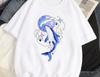 Women Y2K Fashion T Shirt Casual Loose Fit Tee with Cute Cartoon Whale Graphic Harajuku Style Top Daily Streetwear Oversized