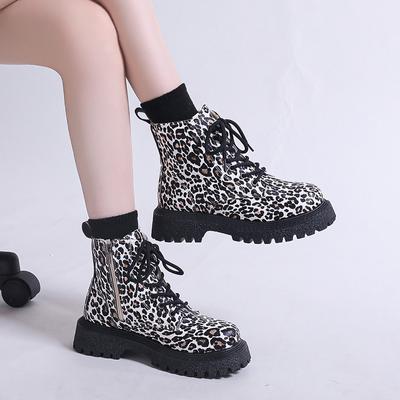 Fashion 2024 Trend New Snow Boots Winter Walking Mujer Goth Motorcycle Boots Leopard Print Thick Sole Thick Sole Anti-slip Women Boots