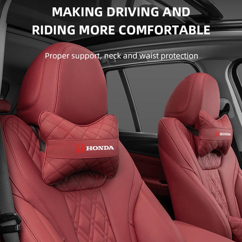 JIB3 Car Seat Headrest Neck Pillow Waist Cushion Accessories For Honda Civic Fit Accord City Vezel CR-V S660 Odyssey HR-V Insight