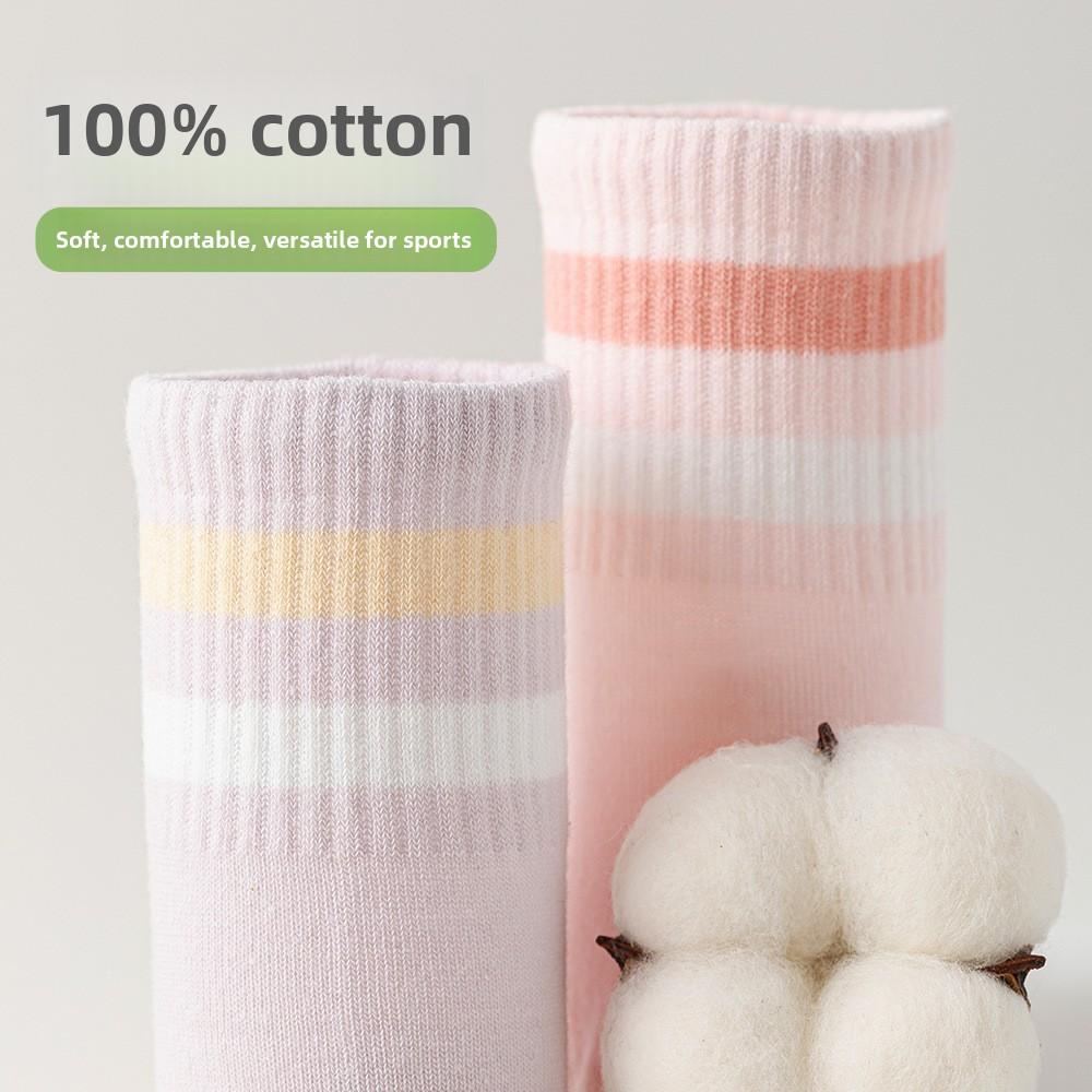 5 Pairs of Female Spring and Summer Leisure Sports Wear A Trend In Tube Socks