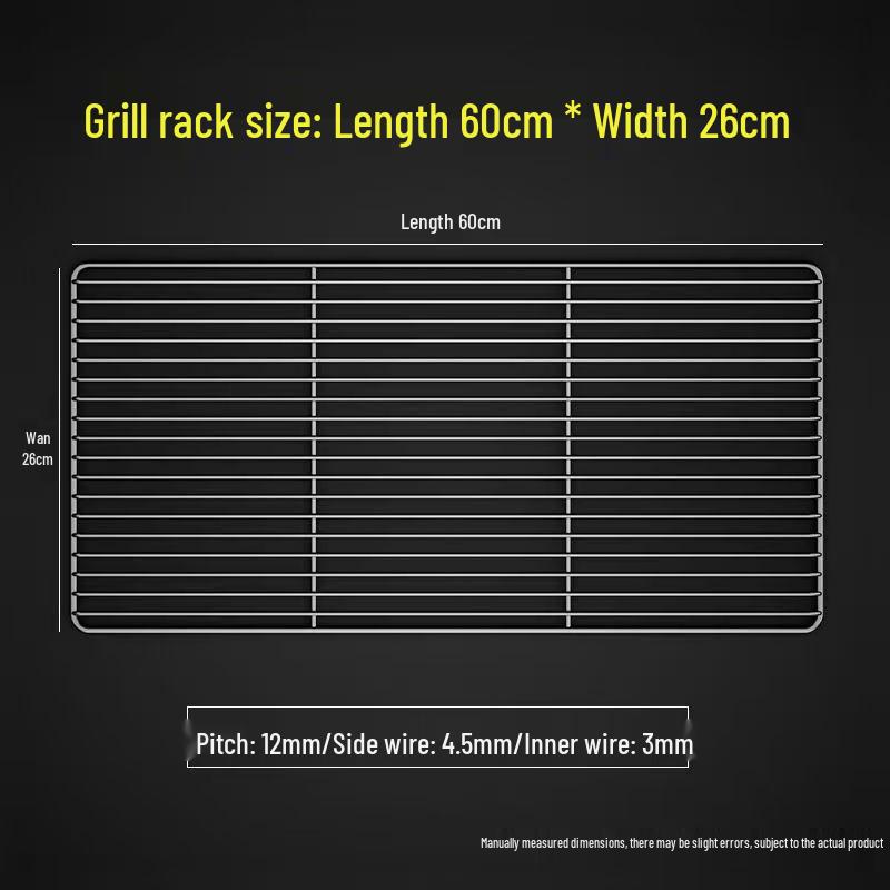 Rectangular 304 Stainless Steel BBQ Grill Net with Legs – Ideal for Draining Water & Oil, Oven Drying & Baking.