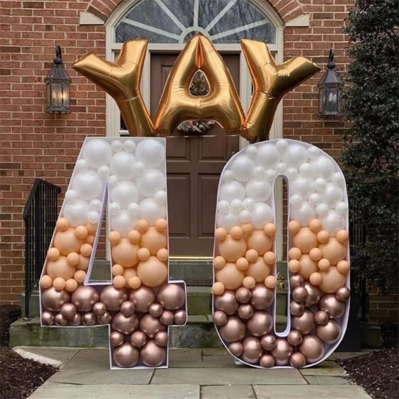 User Friendly Latex 3D Number Balloon Display Stand For Festival Event Baby Showers Photo Backdrops