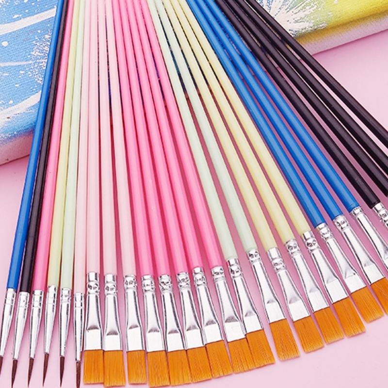 50Pieces Multipurpose Painting Brushes Set for Artists Students Detail Work Smooth Strokes Professional Art Brushes