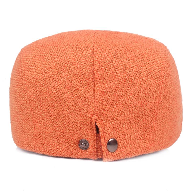 Cotton and Linen Beret Men and Women Duck-tongue Cap Retro Old Forward Cap Outdoor Travel Hat Single-color Beret