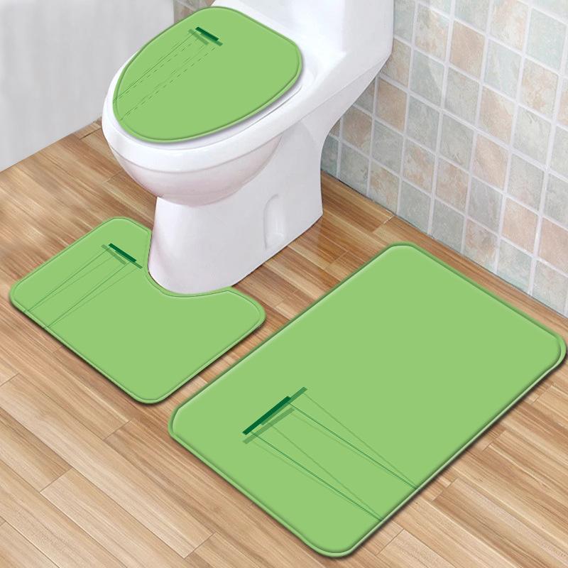 Stylish And Simple Toilet Floor Mat Three-Piece Bathroom 3-Piece Carpet Door Mat