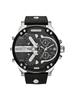 57mm Oversized Black Multifunction Chronograph for Men – Statement Leather Strap Watch Perfect for Night Out, Travel & Street Fashion – DZ7313