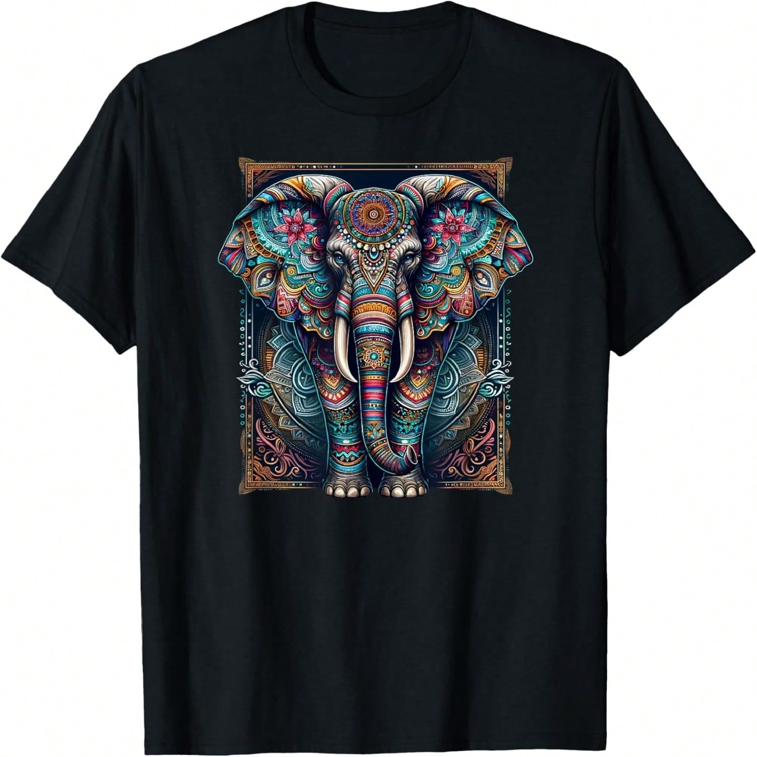 Mandala Elephant Wisdom Elephant Zen Yoga Mindfulness T-Shirt S